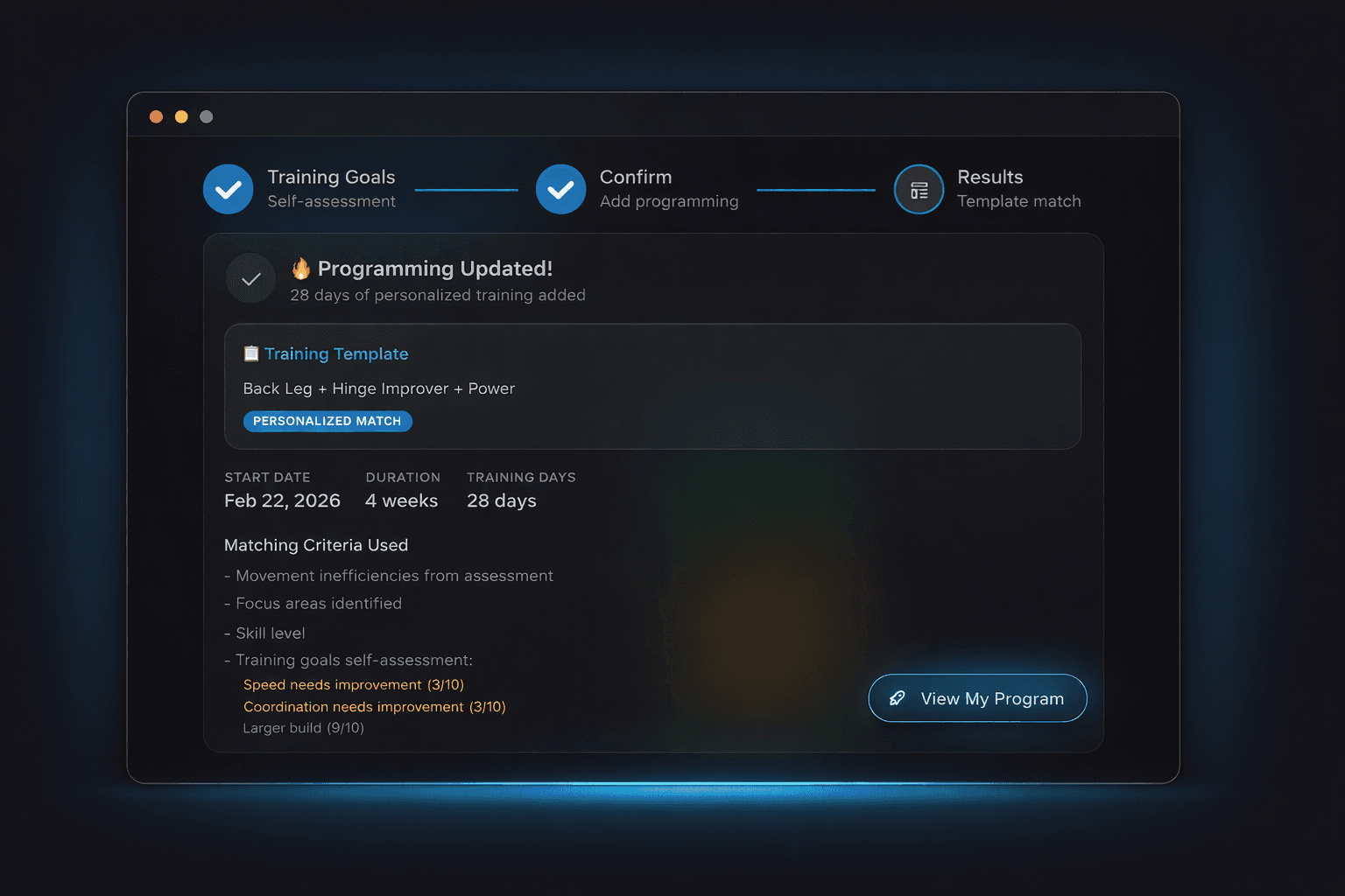 8ctane personalized training program generation